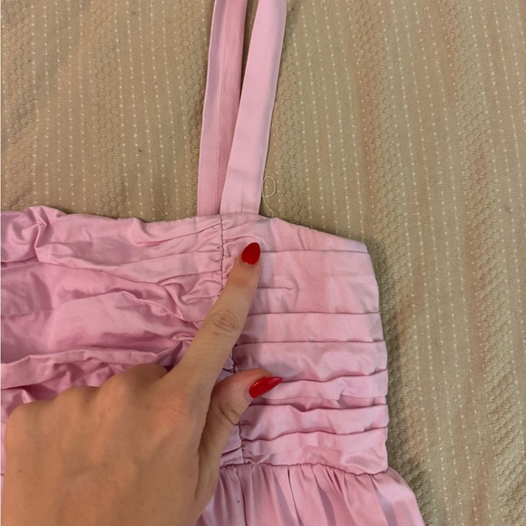 Zara Pink Poplin Tiered Maxi Dress - Picture 5 of 10
